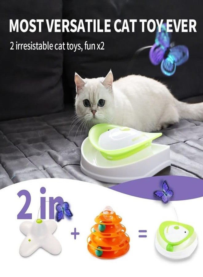 KittuPet Interactive Motion Activate Cat Butterfly Toy, Indoor Interactive Play Teaser Cat Toy with 360°Rotating Butterfly & Sensor Mode, Flutter Bug Cat Toy with Two Flashing Butterflies - Image 2
